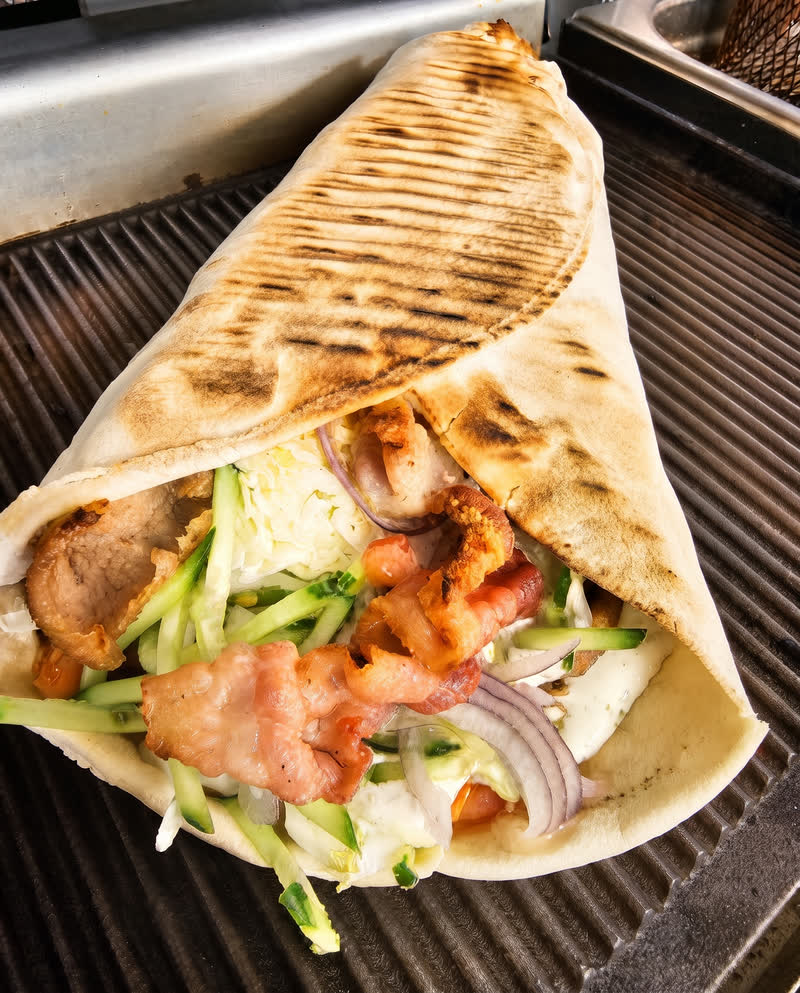 Agan King kebabas, atviras, ant grilio